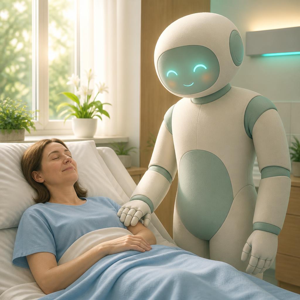 Kerub guardian robot standing watch in a hospital